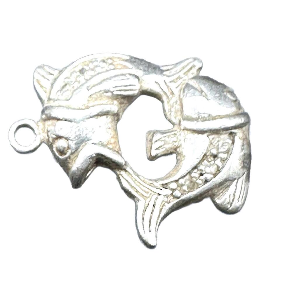 Unique Pendant/Charm Pisces Sterling Silver Fish Feb. & March Birthdays